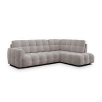 ECKSOFA MELLOW 5-Sitzer, beige - Beige/Schwarz, Holz/Textil (283/191cm) - Courtois Laville