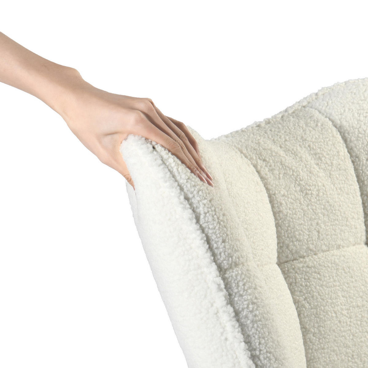 OHRENSESSEL Beine aus Massivholz Bezug aus Schlingenstoff - Beige, Holz/Textil (69/104/74cm) - Meubles Cosy