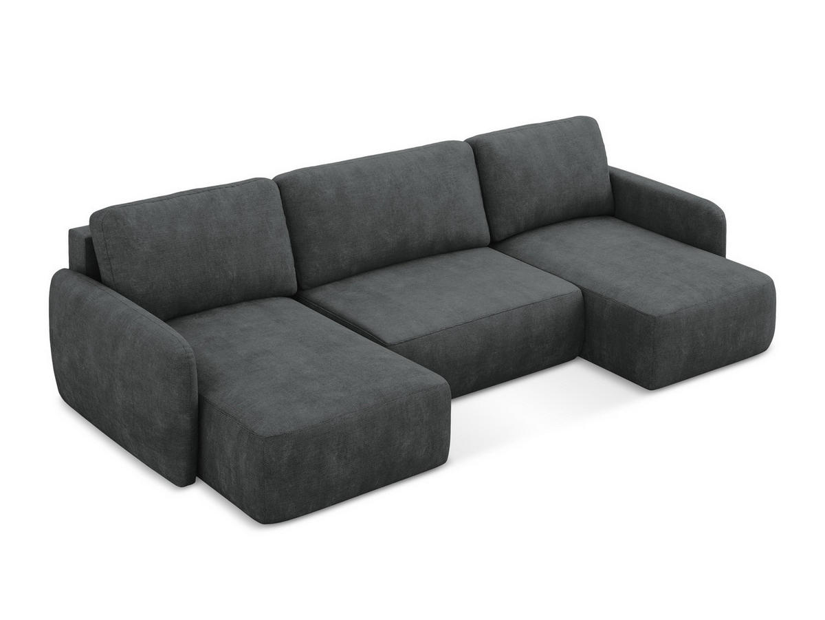 SOFAELEMENT Chenille Stoff Grau - Hellgrau/Schwarz, Holzwerkstoff/Kunststoff (80/70/102cm) - Makamii