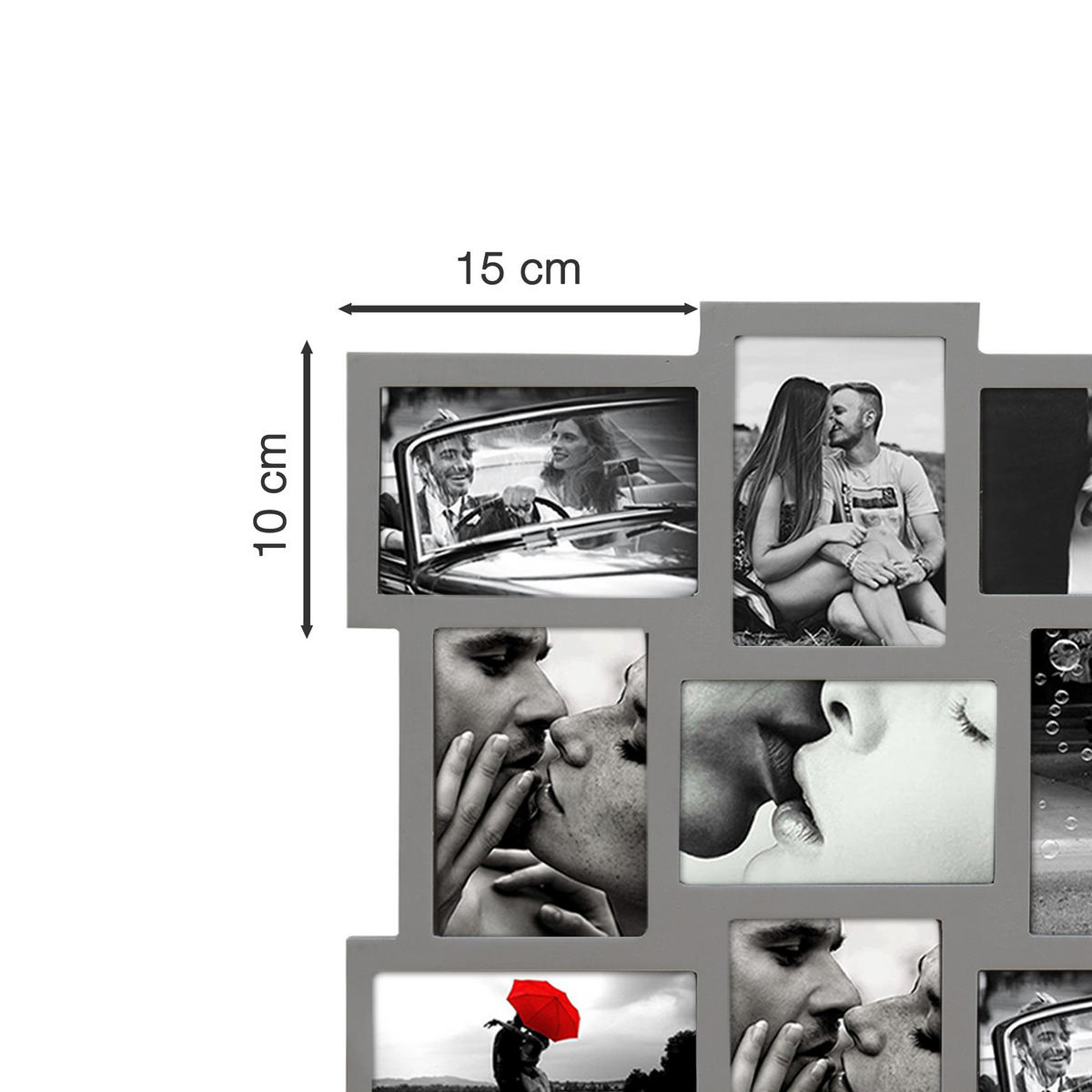 MULTIRAHMEN Grau 2/60/47 cm - Grau, Holzwerkstoff (2/47/60cm) - Mobili Rebecca