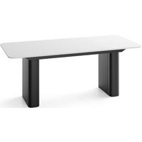 ESSTISCH Riven rechteckig ausziehbar verlängerbar mit Butterfly-Auszug, Weiß 200-296/90/76 cm - Schwarz/Weiß, Holzwerkstoff/Metall (90/296/76cm) - WFL GROUP