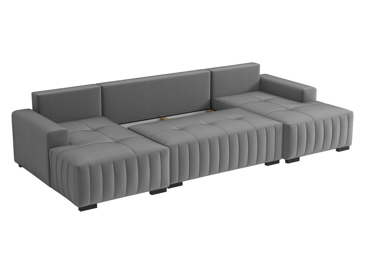 WOHNLANDSCHAFT Hugo U - Braun, Holz/Textil (310/85/140cm) - MIRJAN24