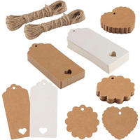 GESCHENKANHÄNGER 100er Set Kraftpapier mit Juteschnur - Multicolor, Papier (4/1.5/9cm)
