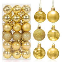 WEIHNACHTSKUGELN 36-teiliges Set Kunststoff Gold 4 cm - Goldfarben, Kunststoff (4/4/4cm)