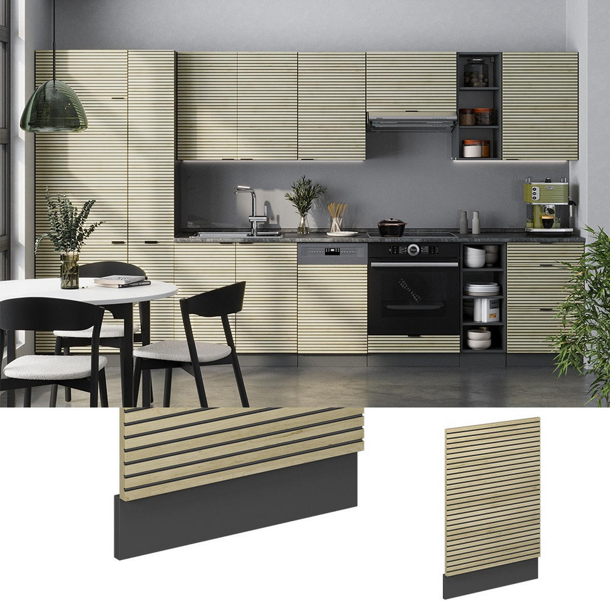 PŘEDNÍ PANEL Fame-Line Dubový panel 45 cm - antracitová/barva dubu, kompozitní dřevo (45/67.4/1.6cm) - Vicco