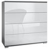 KOMMODE Pavos Weiß Hochglanz - Weiß Hochglanz, Holzwerkstoff (76/76/35cm) - Vladon