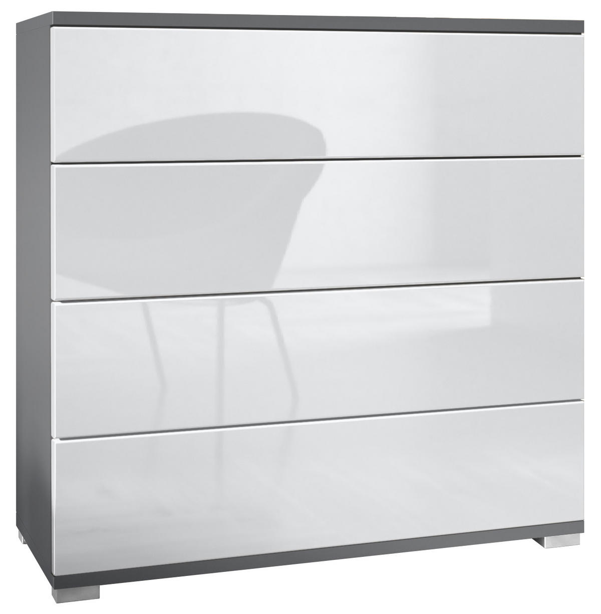 KOMMODE Pavos Weiß Hochglanz - Weiß Hochglanz, Holzwerkstoff (76/76/35cm) - Vladon