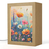STOLNÍ LAMPA Květiny - Příroda - Akvarel - Umění 15x20 cm - starorůžová, kompozitní dřevo (8/15/20cm) - OnlyWow