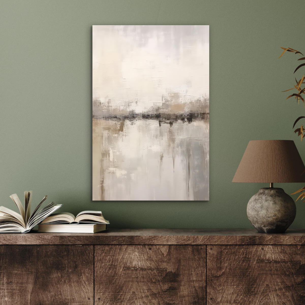 METALLBILD Moderne Kunst - Abstrakt - Beige 40x60 cm - Beige, Metall (40/60cm) - MuchoWow