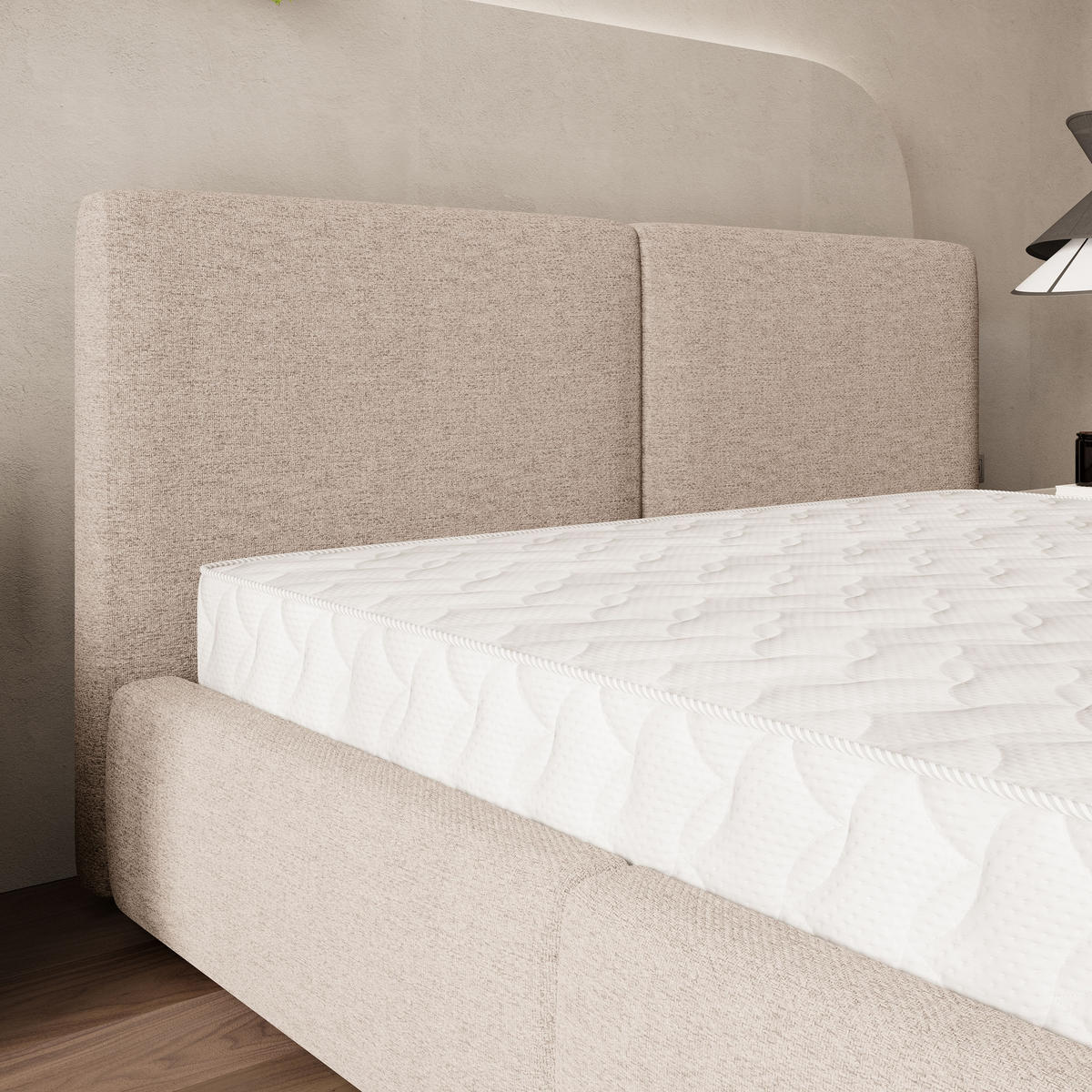 POLSTERBETT FELURO 160x200 cm mit Bettkästen - Beige - Beige, Holz (160/200cm) - MASSENO