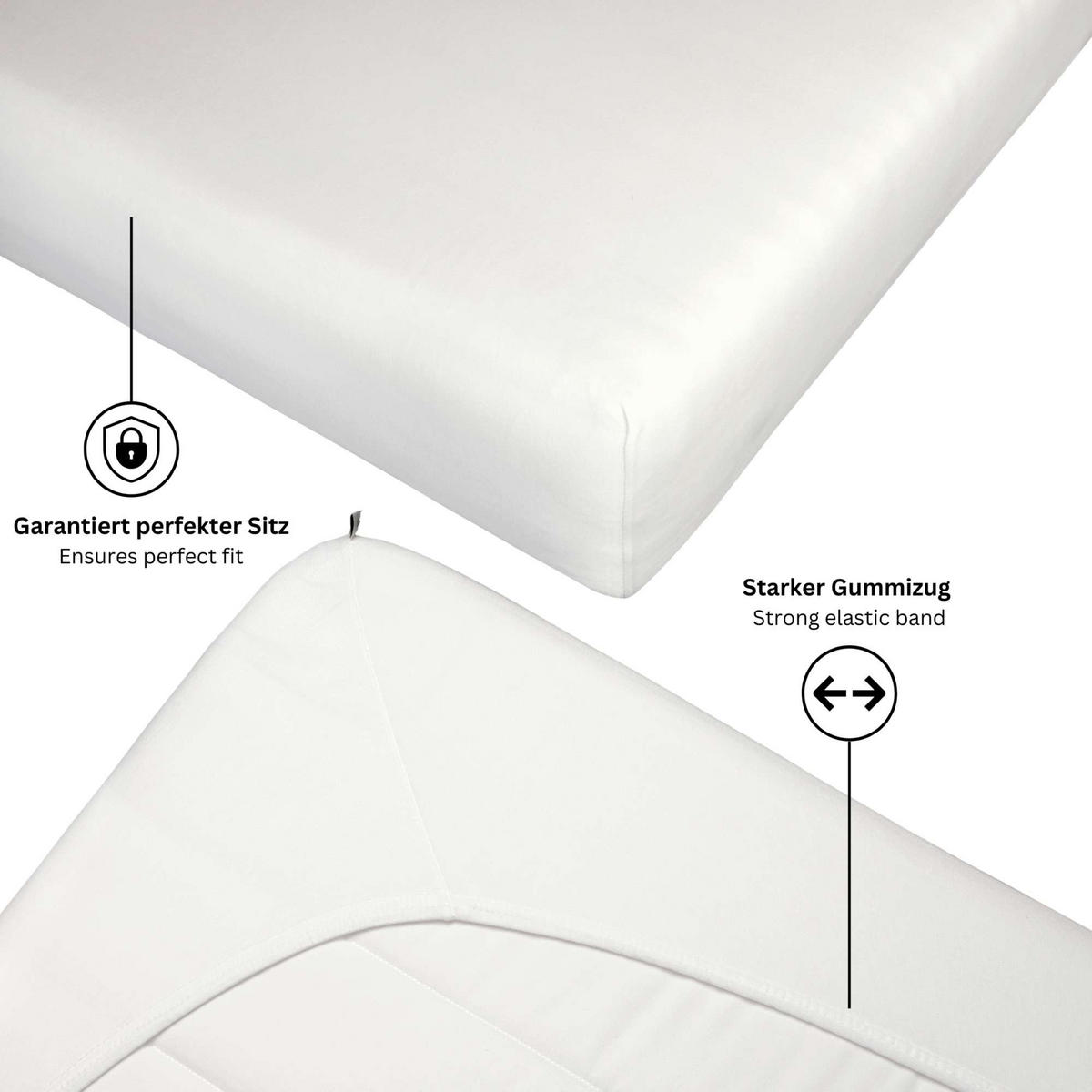 SPANNBETTLAKEN SPANNBETTTUCH PREMIUM 2er Set - Weiß, Textil (200/200cm) - Esprit