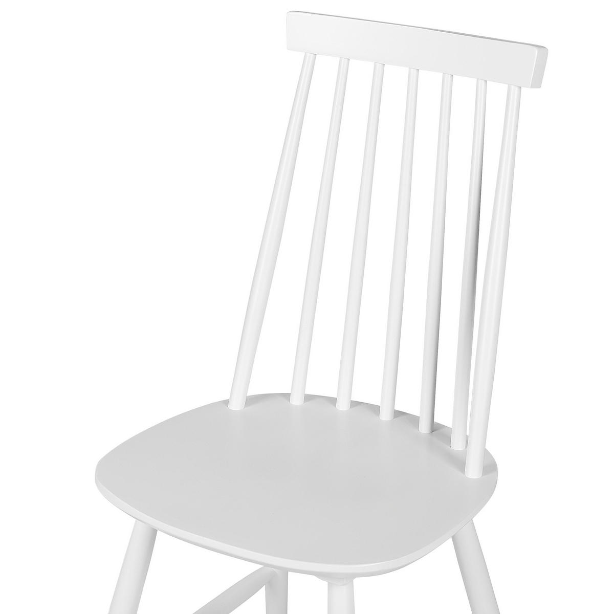 ESSZIMMERSTUHL 2er-Set Gummibaumholz Weiß Burbank - Weiß, Holz (44/93/44cm) - Beliani