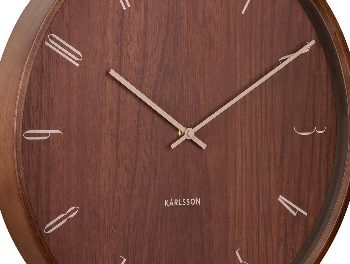 WANDUHR Suave Ø40 cm - Braun, Holz (40/40/5cm) - Karlsson