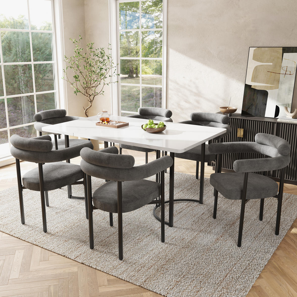 ESSZIMMERSTUHL 2-Tlg Dunkelgrau Wildleder, Bequemer Ringsitz - Dunkelgrau, Metall (70/84/62cm) - FLIEKS