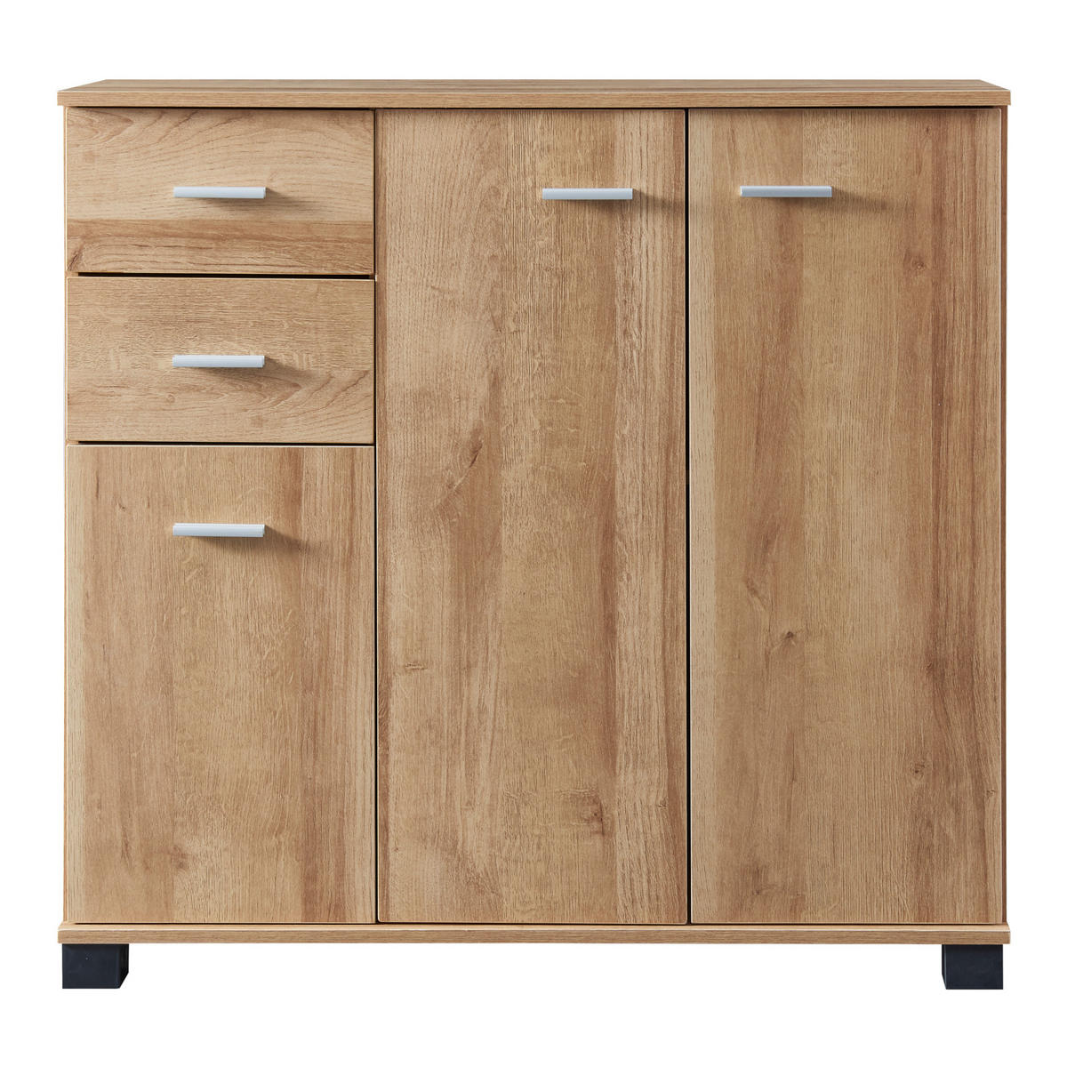 SIDEBOARD Crimla - Eichefarben, Holzwerkstoff (80/76/28cm) - [en.casa]