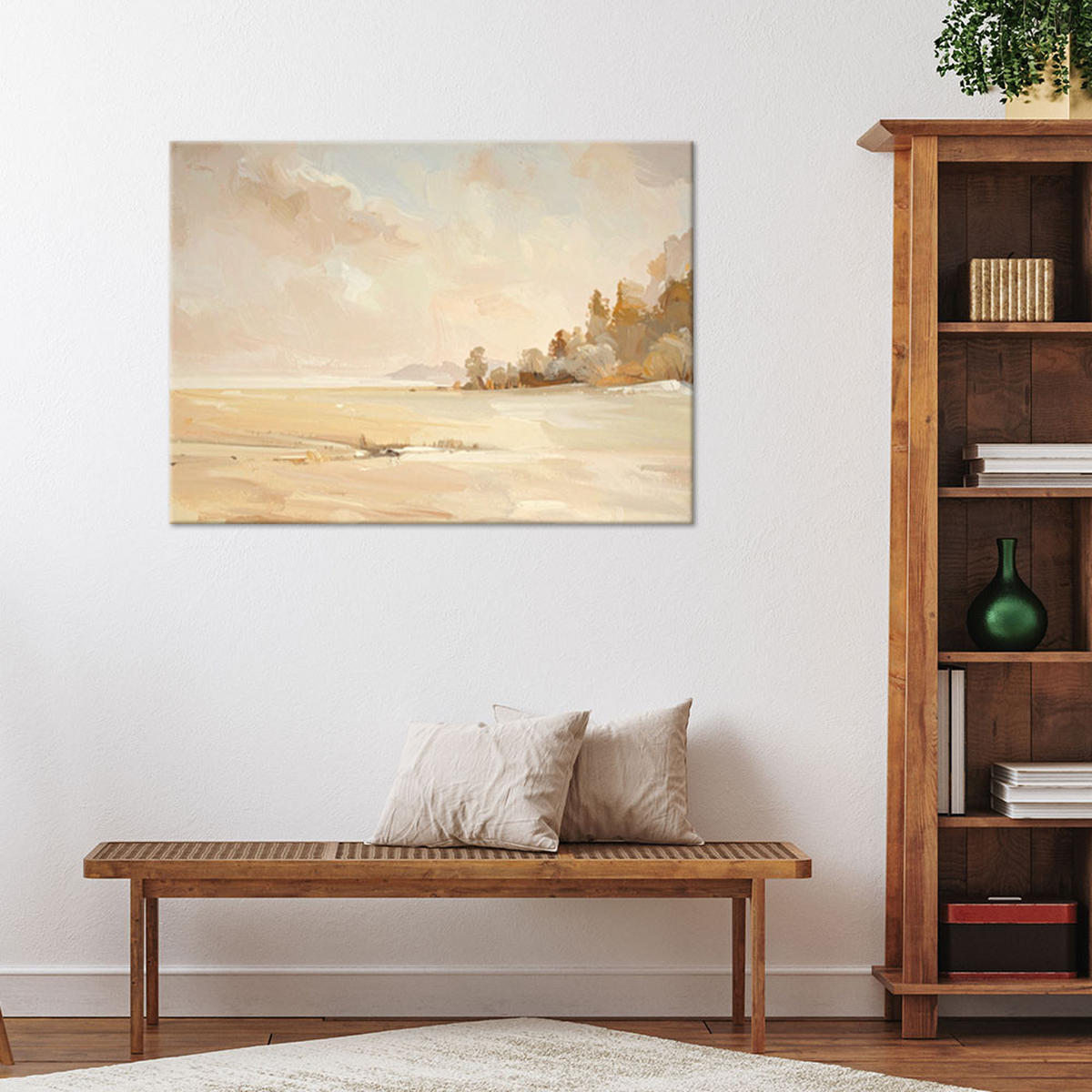 LEINWANDBILD Landschaften 100x70cm - Beige, Textil (100/70cm) - Feeby