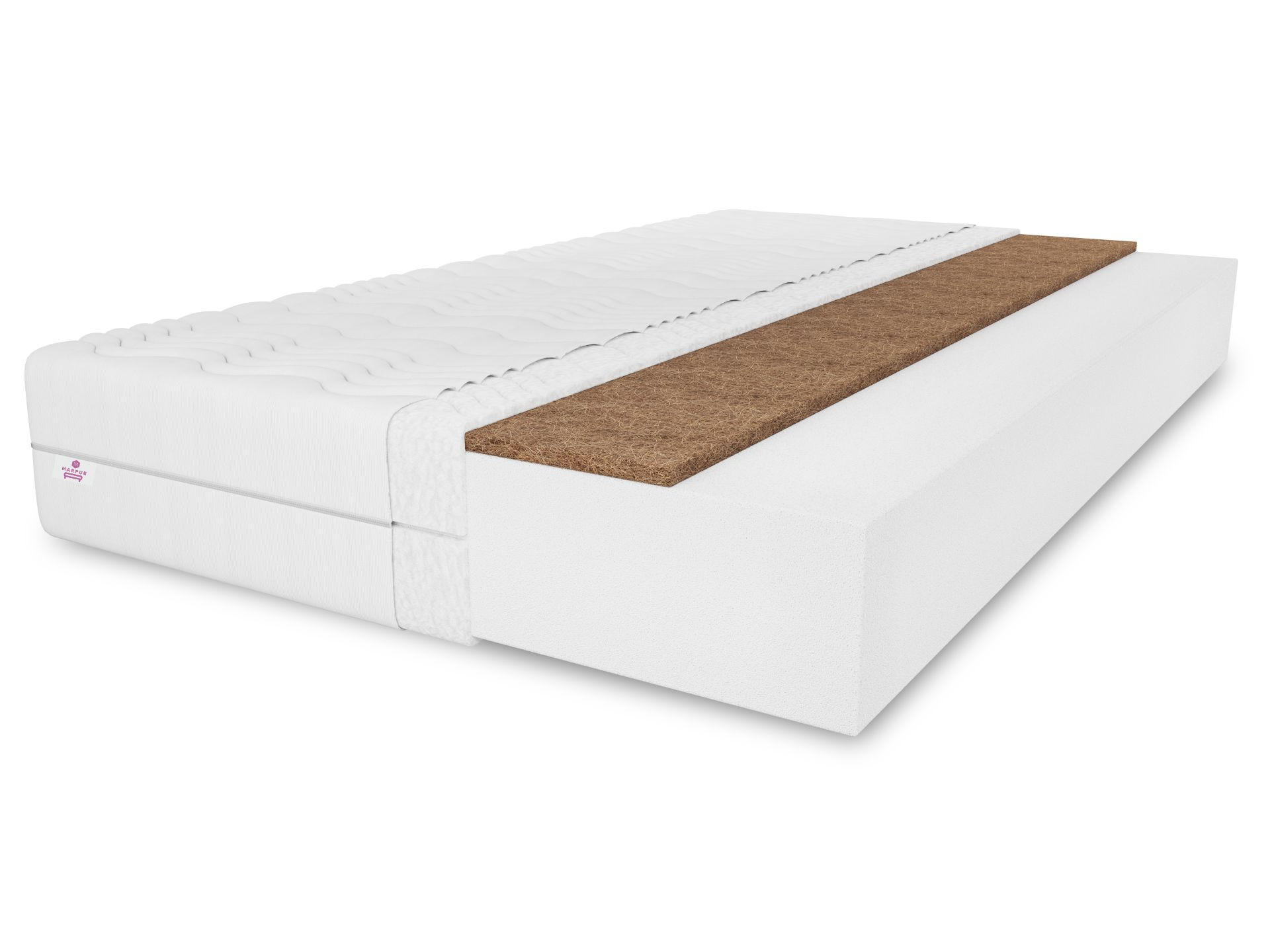 SCHAUMMATRATZE Kokos sylver 160X200 cm, Höhe 20 cm, H3/H4, Aloe Vera - Weiß, Textil (160/200cm) - Marpur