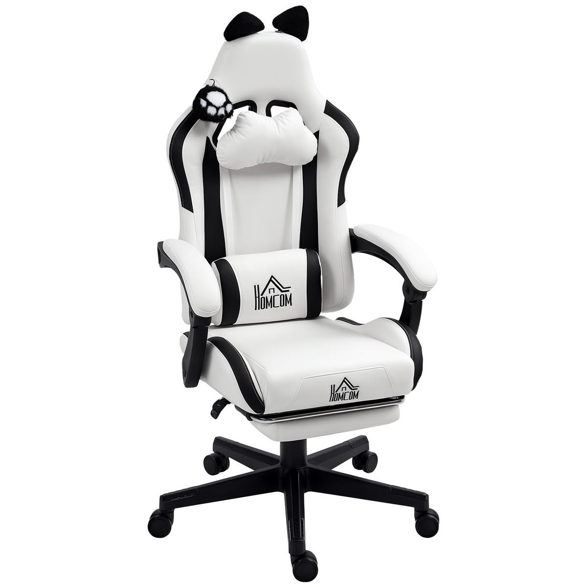 GAMING-STUHL Weiß 65.0/62.0/124.0 cm - Weiß, Kunststoff (62/124/65cm)