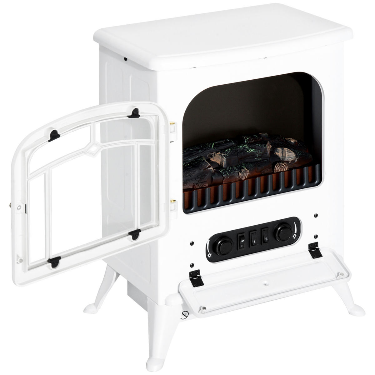 ELEKTROKAMIN DE-17003 Retro 950-1850 W Weiß - Weiß, Kunststoff (415/548/28cm) - ComfortXL