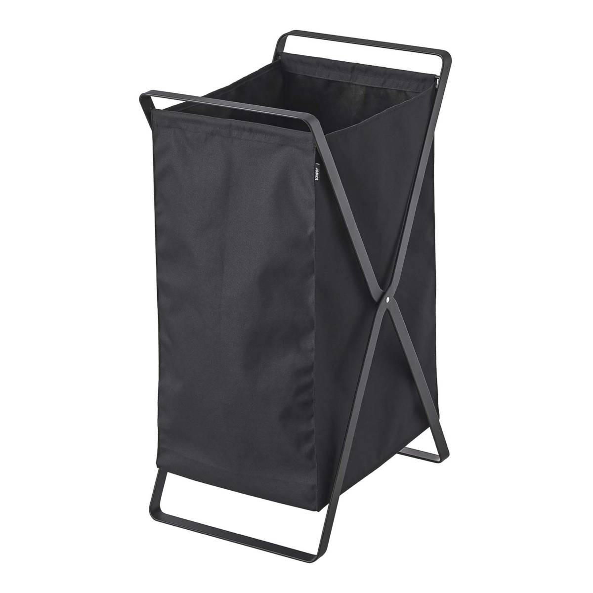 WÄSCHESAMMLER Tower schwarz 36/64/30 cm - Schwarz, Metall (30/64/36cm) - Yamazaki