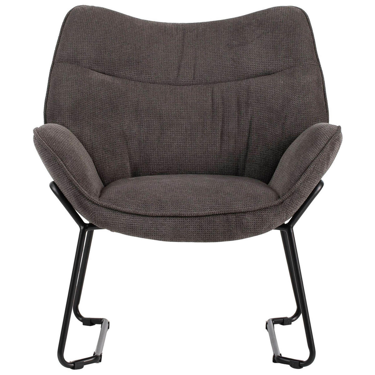 MÖBELSET Couchtisch Fermo, 2er Set Sessel Aliano dunkelgrau - Dunkelgrau/Schwarz, Holz/Textil (58/45/58cm) - bene living