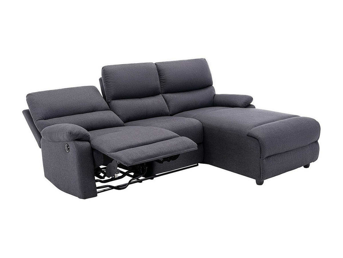 RELAXSOFA - 4 Personen - stoff - anthrazitgrau Lunano - Anthrazit, Textil (234/98/170cm) - Vente-Unique