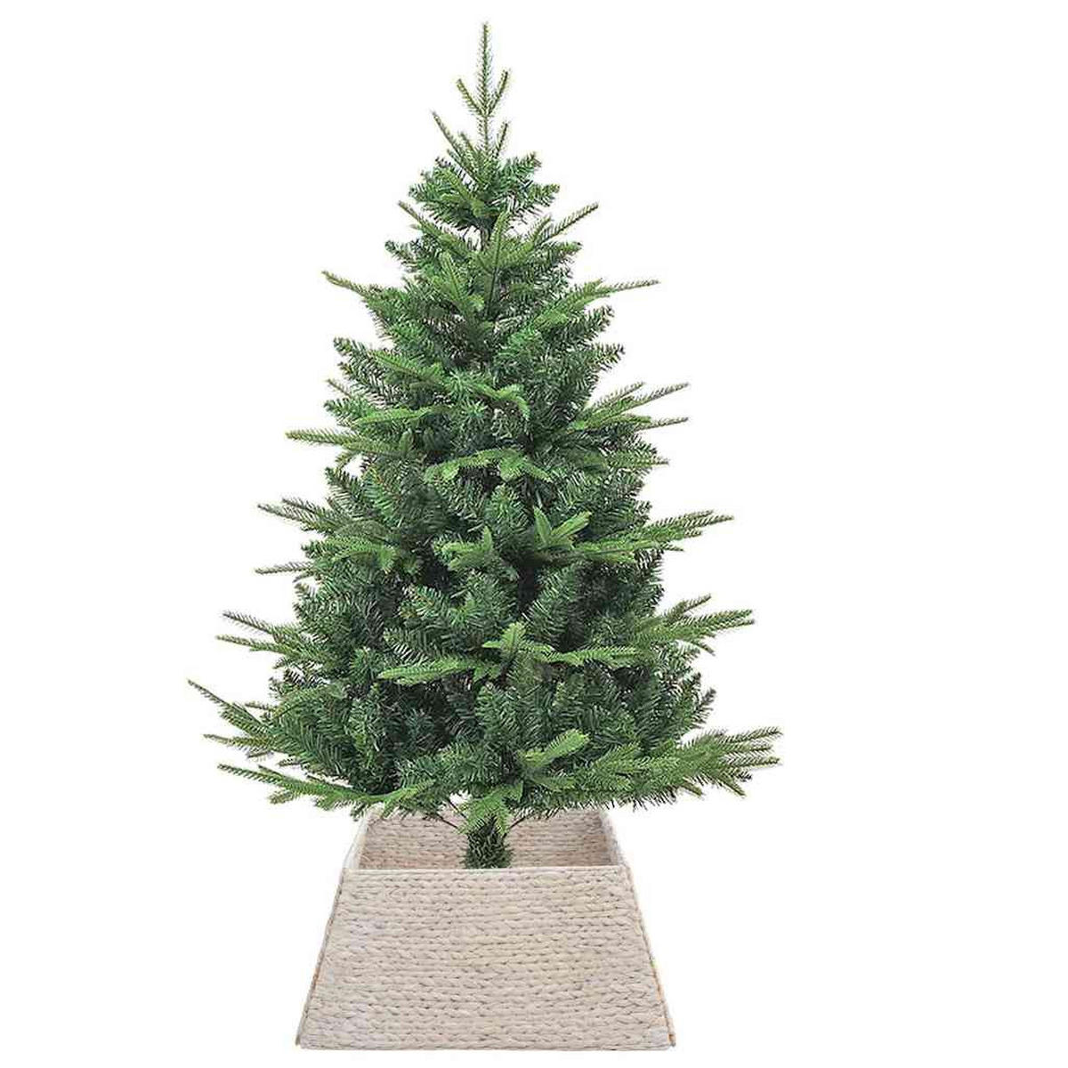 WEIHNACHTSBAUMKRAGEN 70/70/28 cm Weiß Wasserhyazinthe - Weiß, Naturmaterialien (70/28/70cm) - vidaXL
