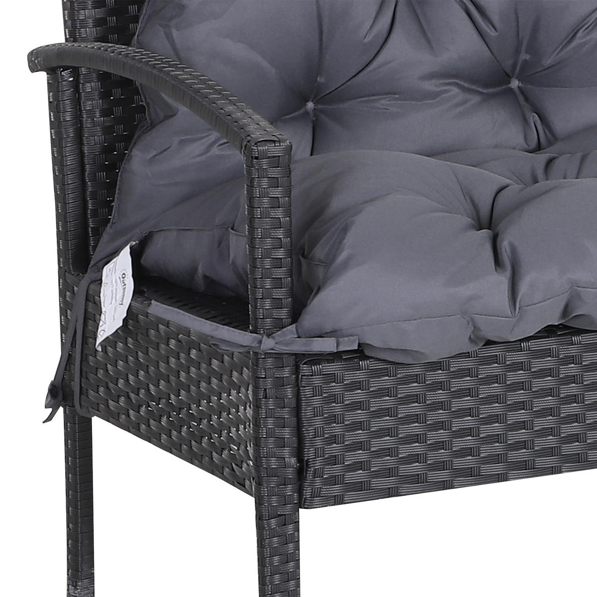 SITZKISSEN, Polyester, Dunkelgrau - Dunkelgrau, Naturmaterialen/Kunststoff (98/8/100cm) - Outsunny