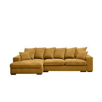 ECKSOFA Mit Schlaffunktion Und Bettkasten Couch L-form Gabon Stoff Zoom Gelb Links - Gelb, Holz (155/285cm) - Kaiser Möbel