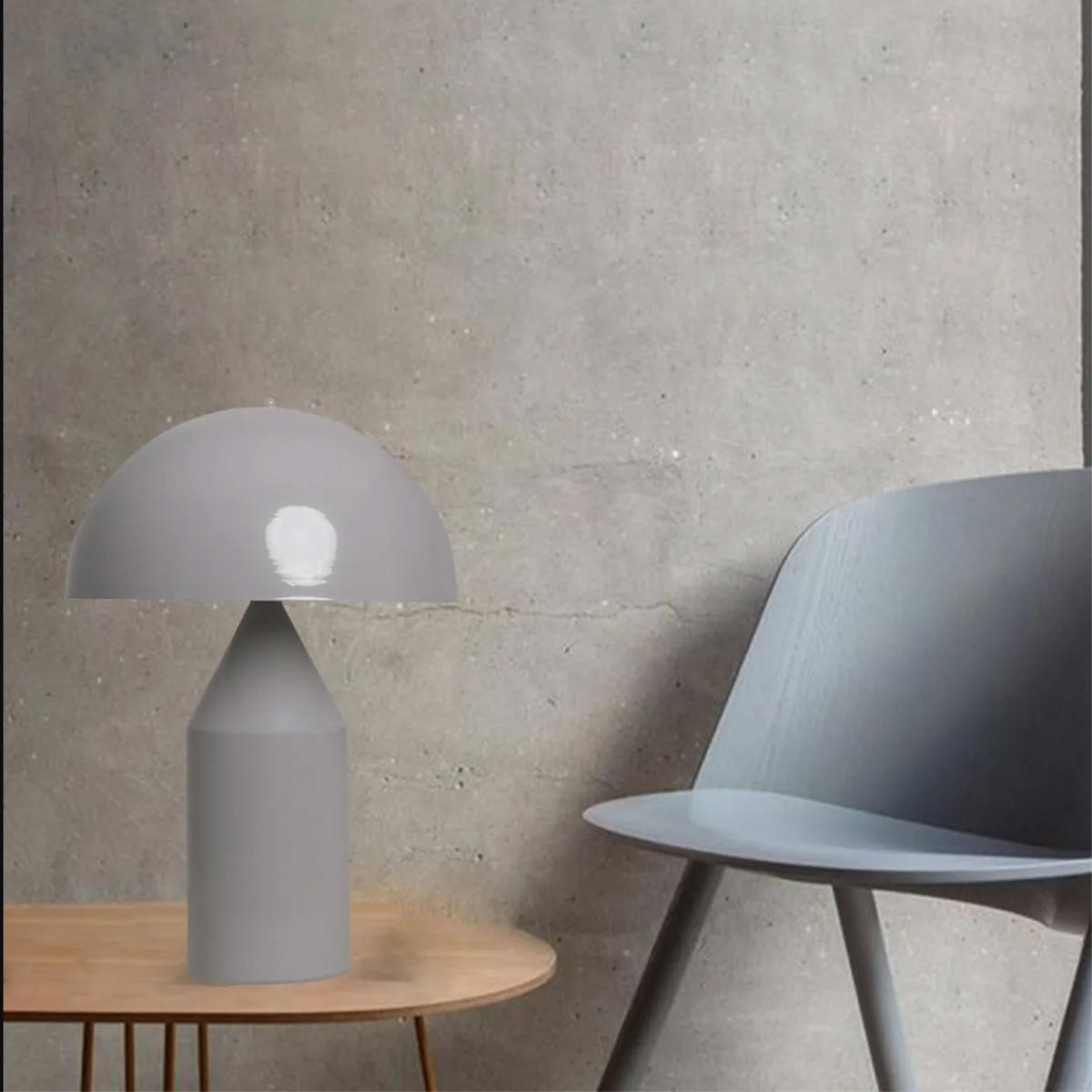 TISCHLEUCHTE Pilzlampen 50/30 - Grau, Metall (50/30/50cm) - Bamyum