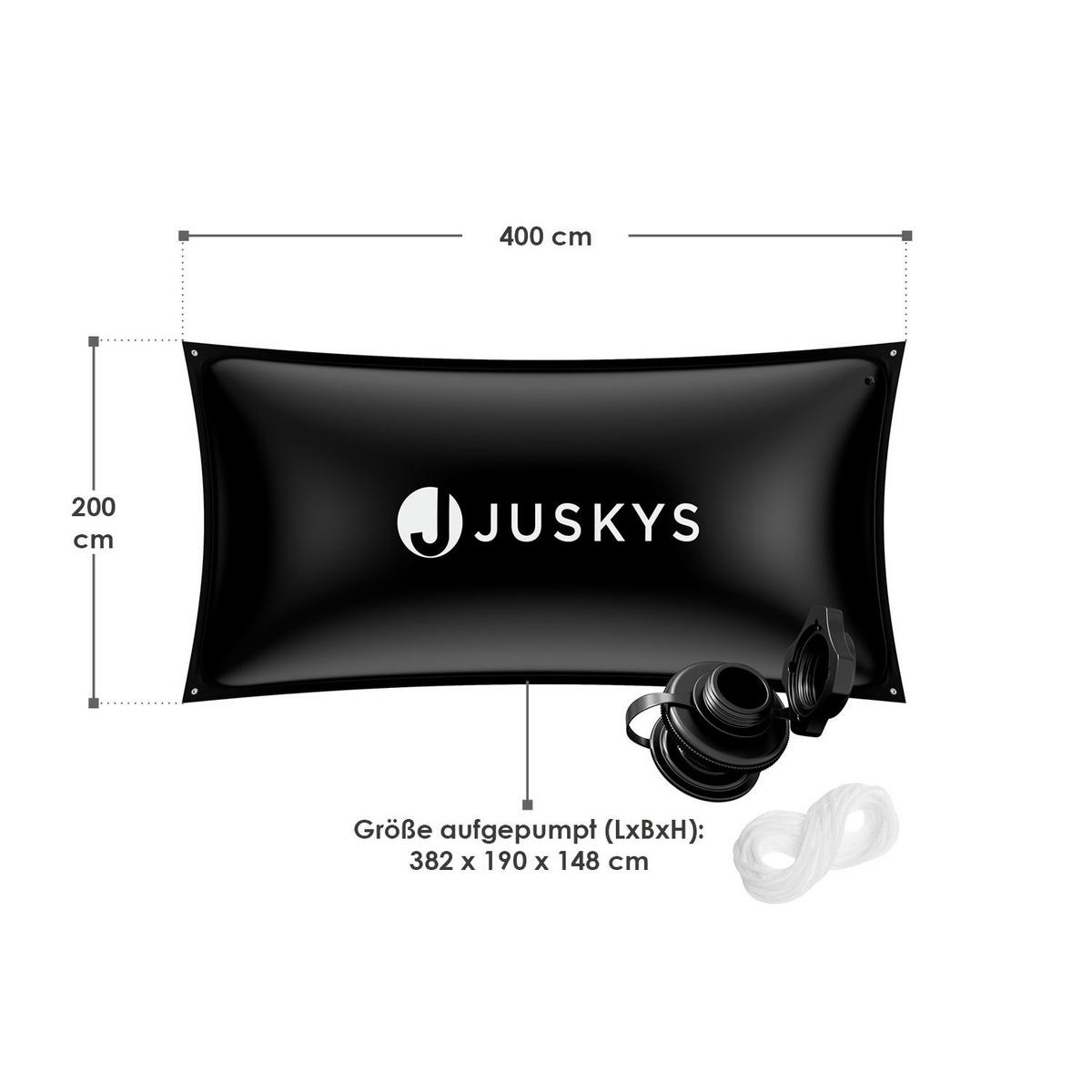 POOLKISSEN Viereckig 2x4 Meter aufblasbar - Schwarz, Kunststoff (190/382cm) - Juskys