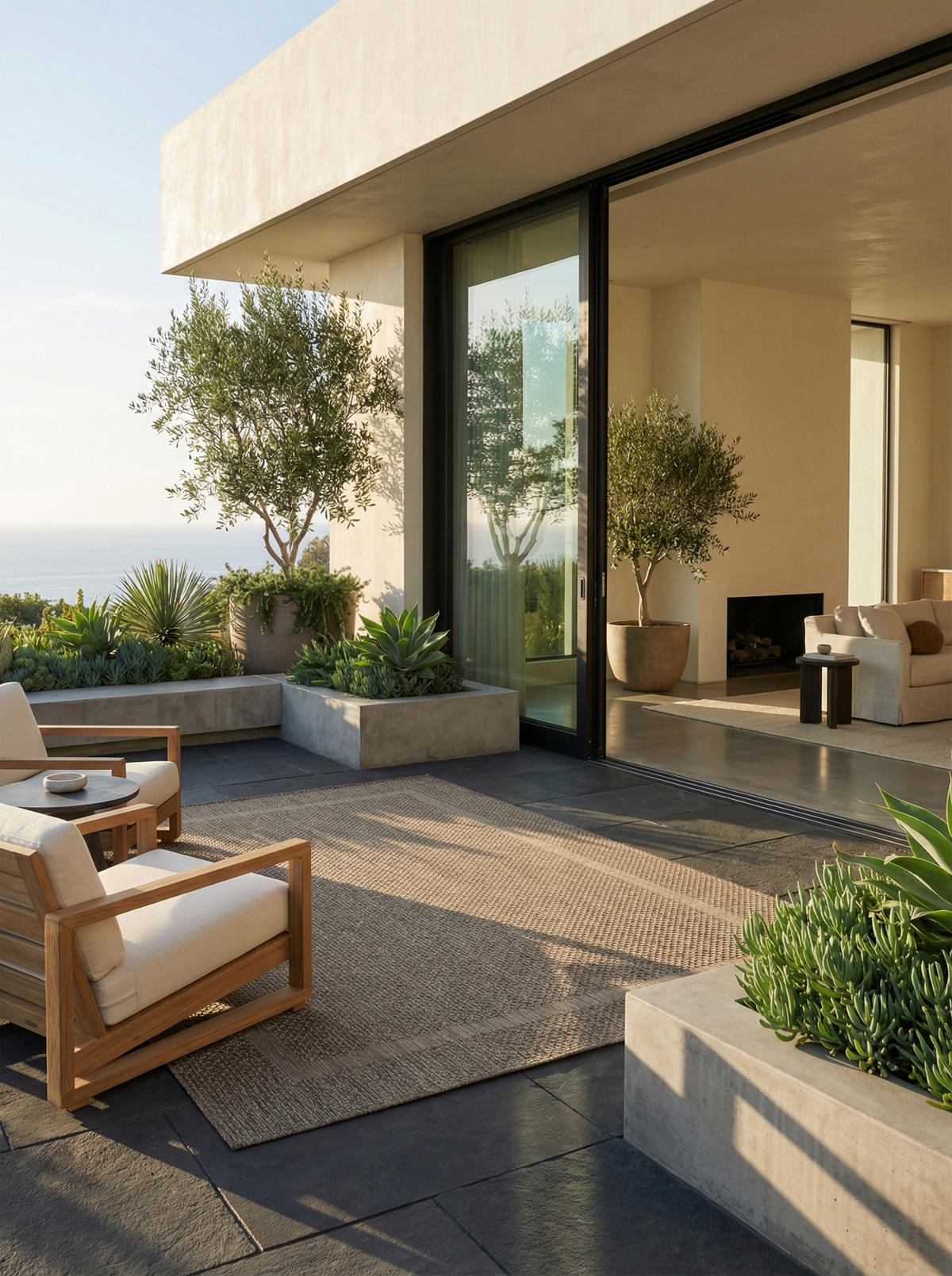 TEPPICH Outdoor Flachgewebe Uni-Design Polypropylen Balkon Braun Rechteckig 280x370 - Braun, Textil (280/370cm) - KADIMA DESIGN