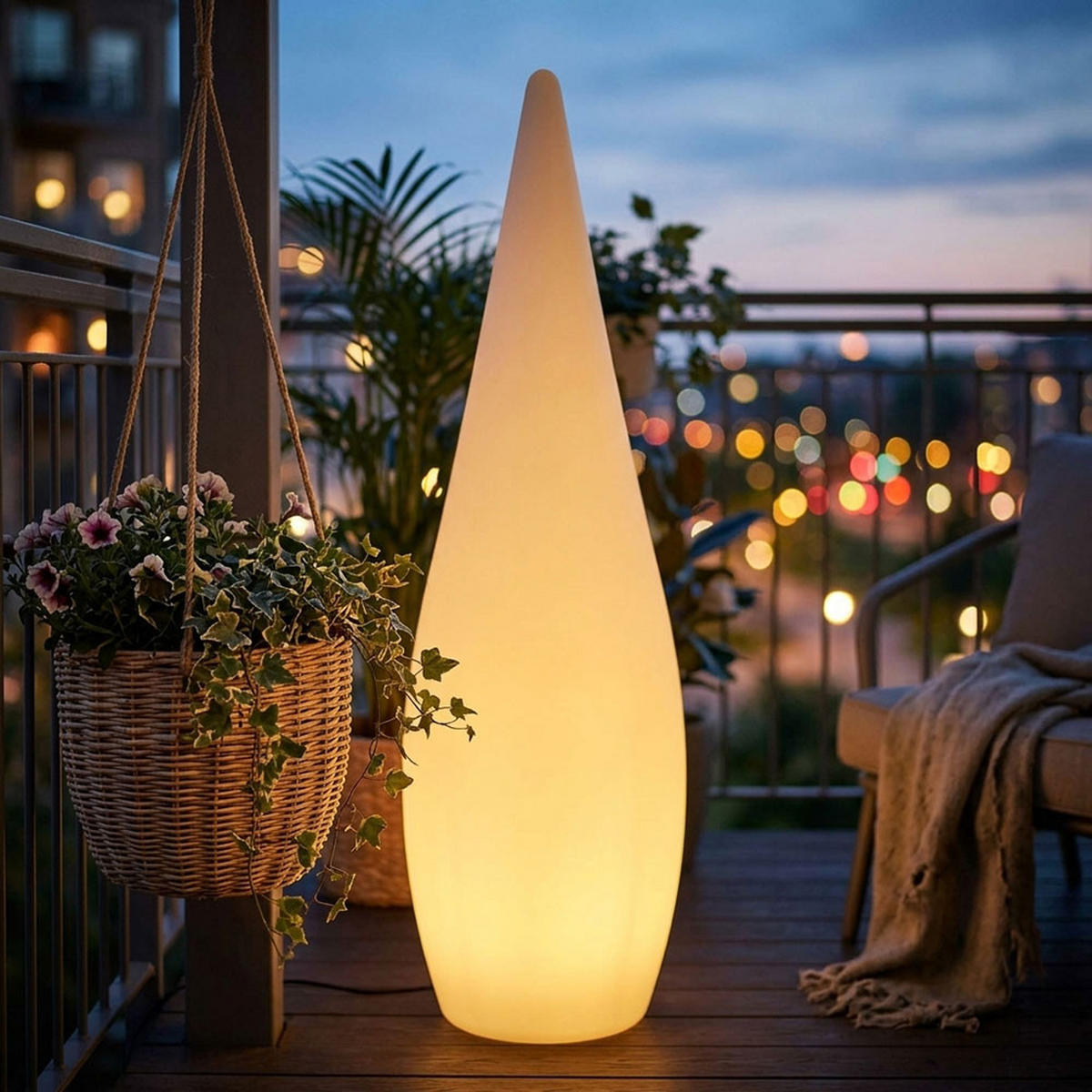 LED AUSSENLEUCHTE VASCON Weiß - Weiß, Kunststoff (24/24/80cm) - Globo Lighting
