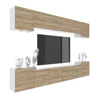 WOHNWAND Milano 4, Sonoma Eiche Matt, 300 cm, Grifflos - Sonoma Eiche, Holz (300/60/36cm) - B BELINI GROUP