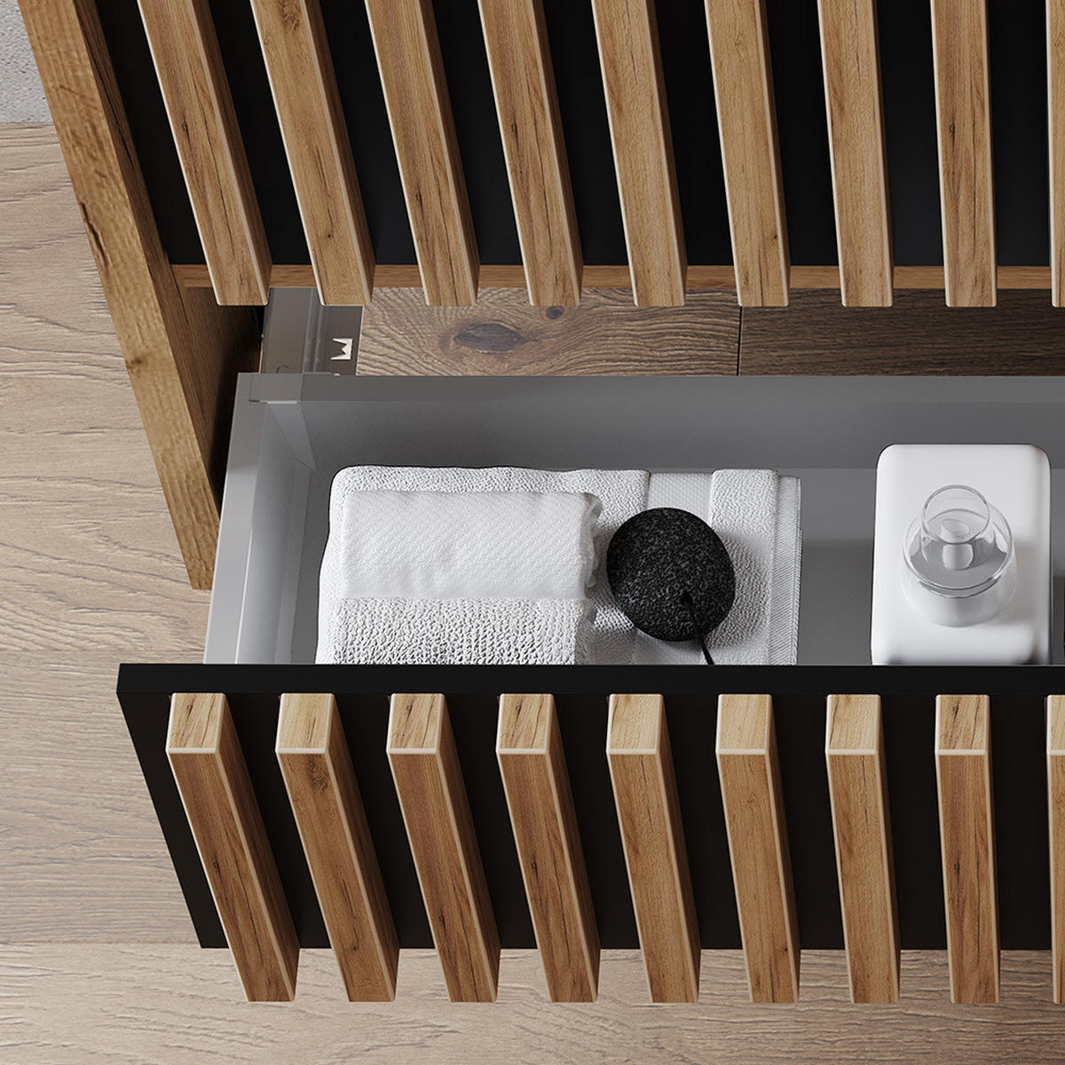 WASCHTISCH Lucca-107 - Braun, Holzwerkstoff (61/63/46cm) - Lomado