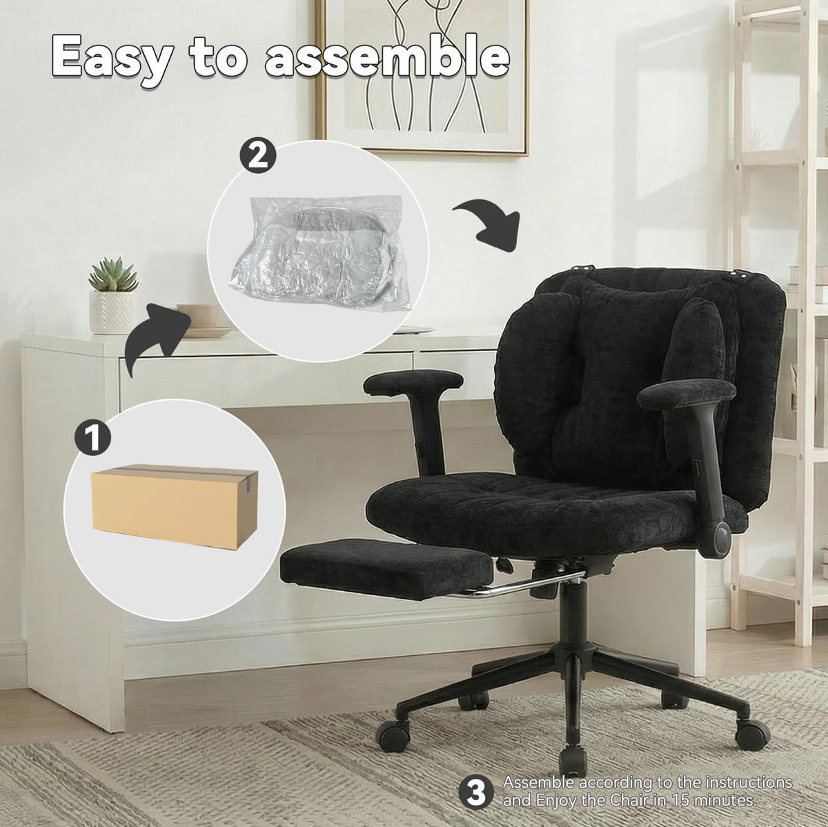 BÜROSTUHL in Schwarz 55x80x86 cm mit Rollen und verstellbarem Lendenkissen, bis 150 kg - Schwarz, Textil (80/86/55cm) - IVMEU