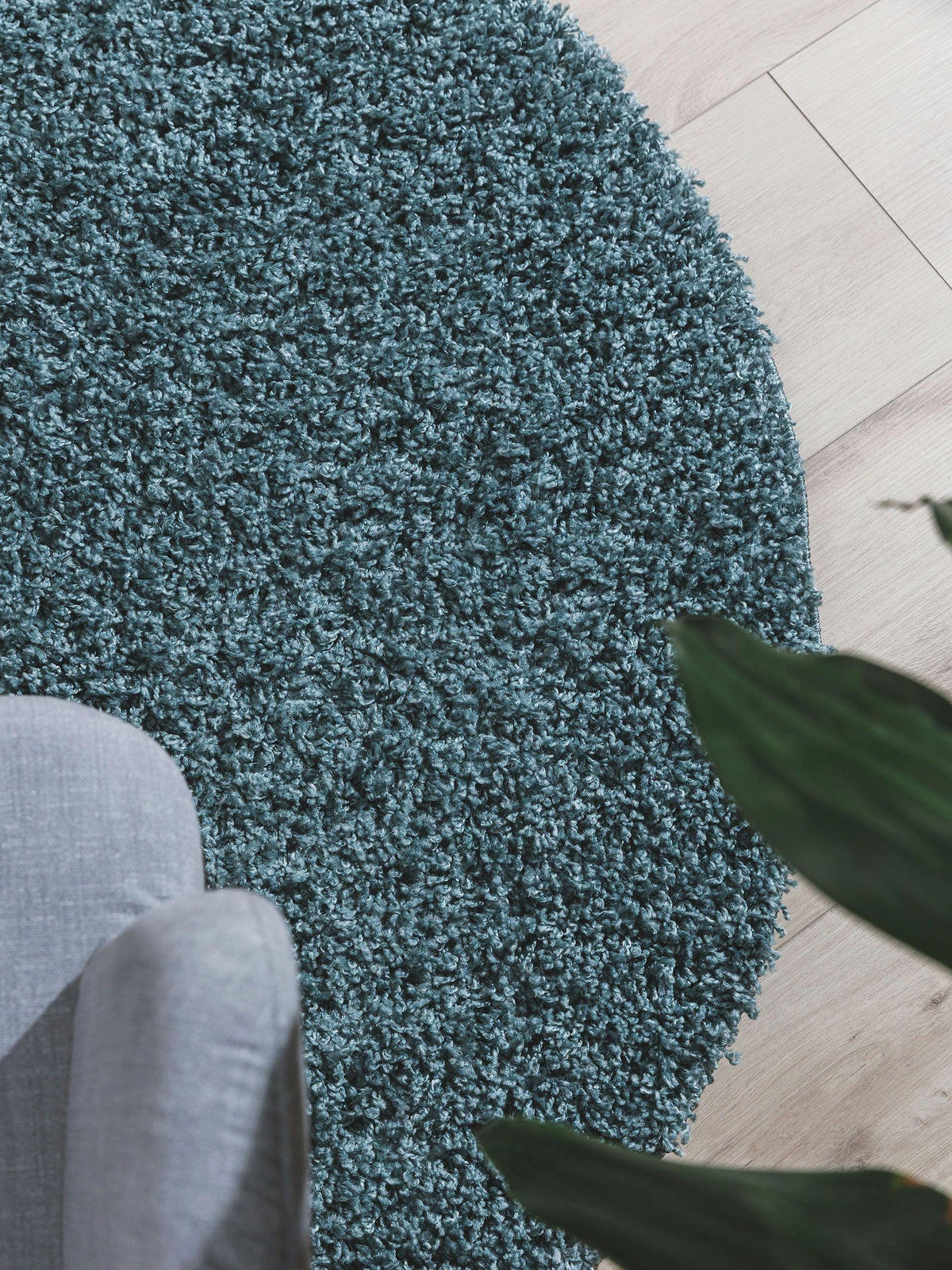 HOCHFLORTEPPICH Soho Blau ø 160 cm rund - Blau, Kunststoff (160/160cm) - benuta