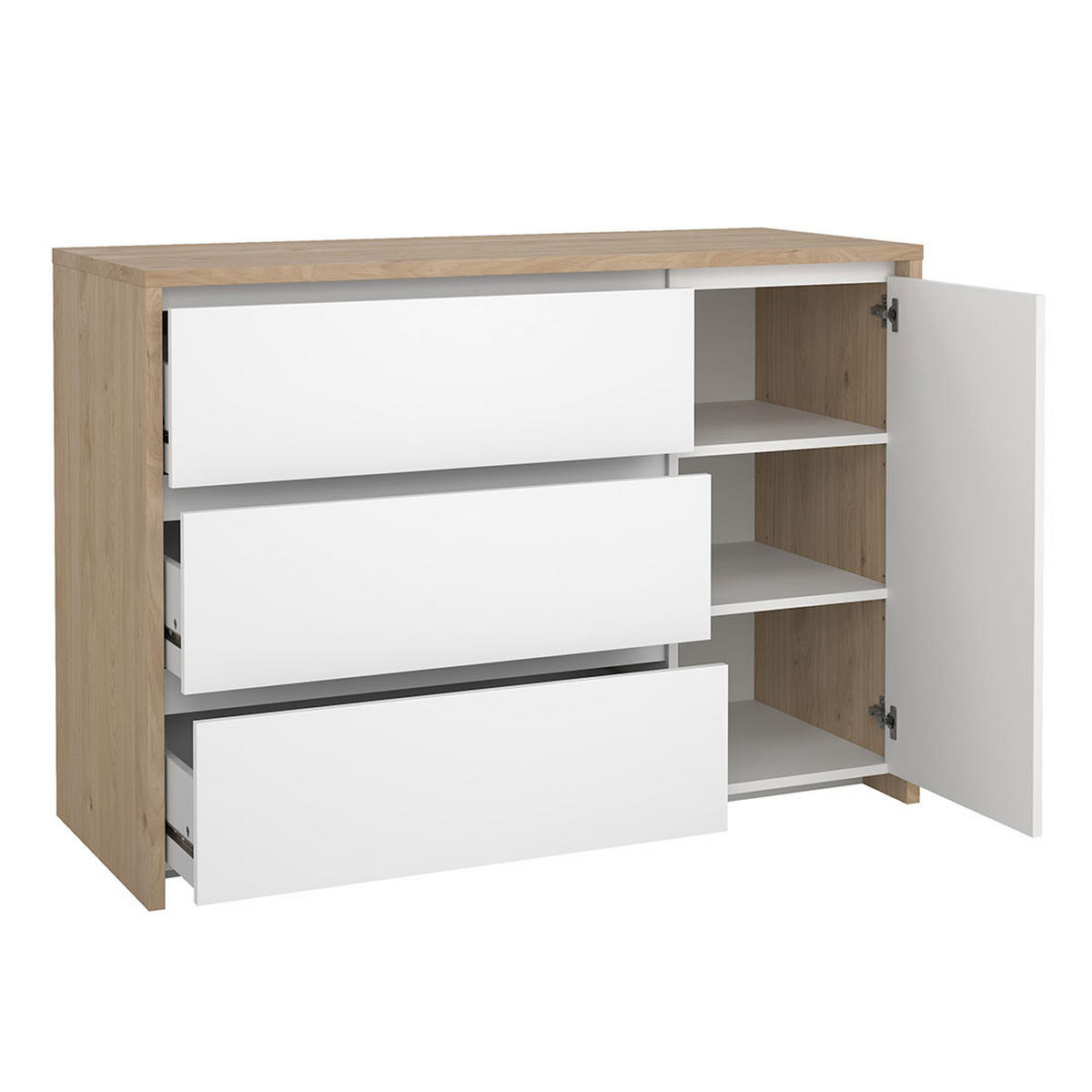 KOMMODE, Next, Weiß, Holzwerkstoff, 119 x 48 x 84 cm - Weiß, Holzwerkstoff (119/84/48cm) - ebuy24