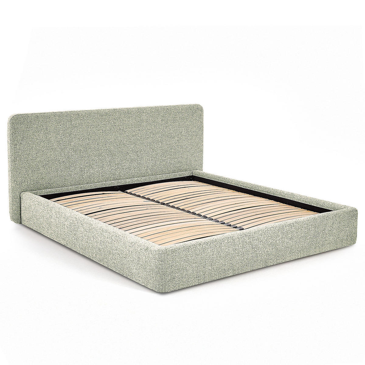 POLSTERBETT - Hellgrau, Holz/Textil (160/200cm) - home24