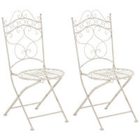 GARTENSTÜHLE Indi - 2er Set - antik-creme - Naturfarben, Metall (40/50/92cm) - TPFGarden