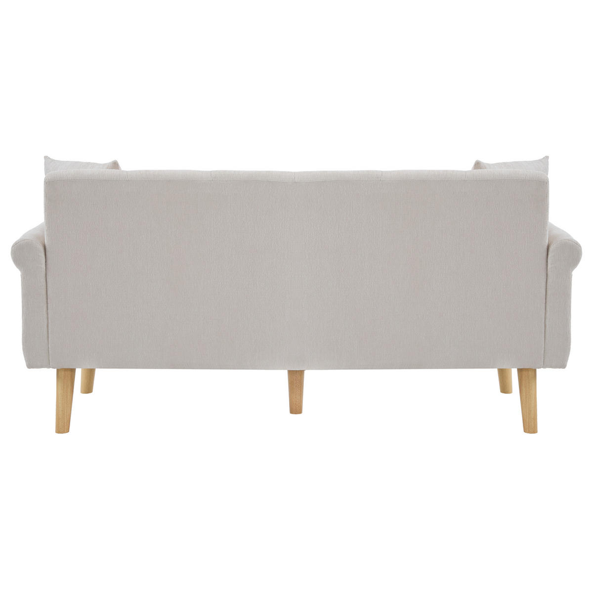 DOPPELSOFA Chenille-Stoff Modern mit dicken Kissen Polster Beige - Beige, Holz (74/77/162cm) - FLIEKS