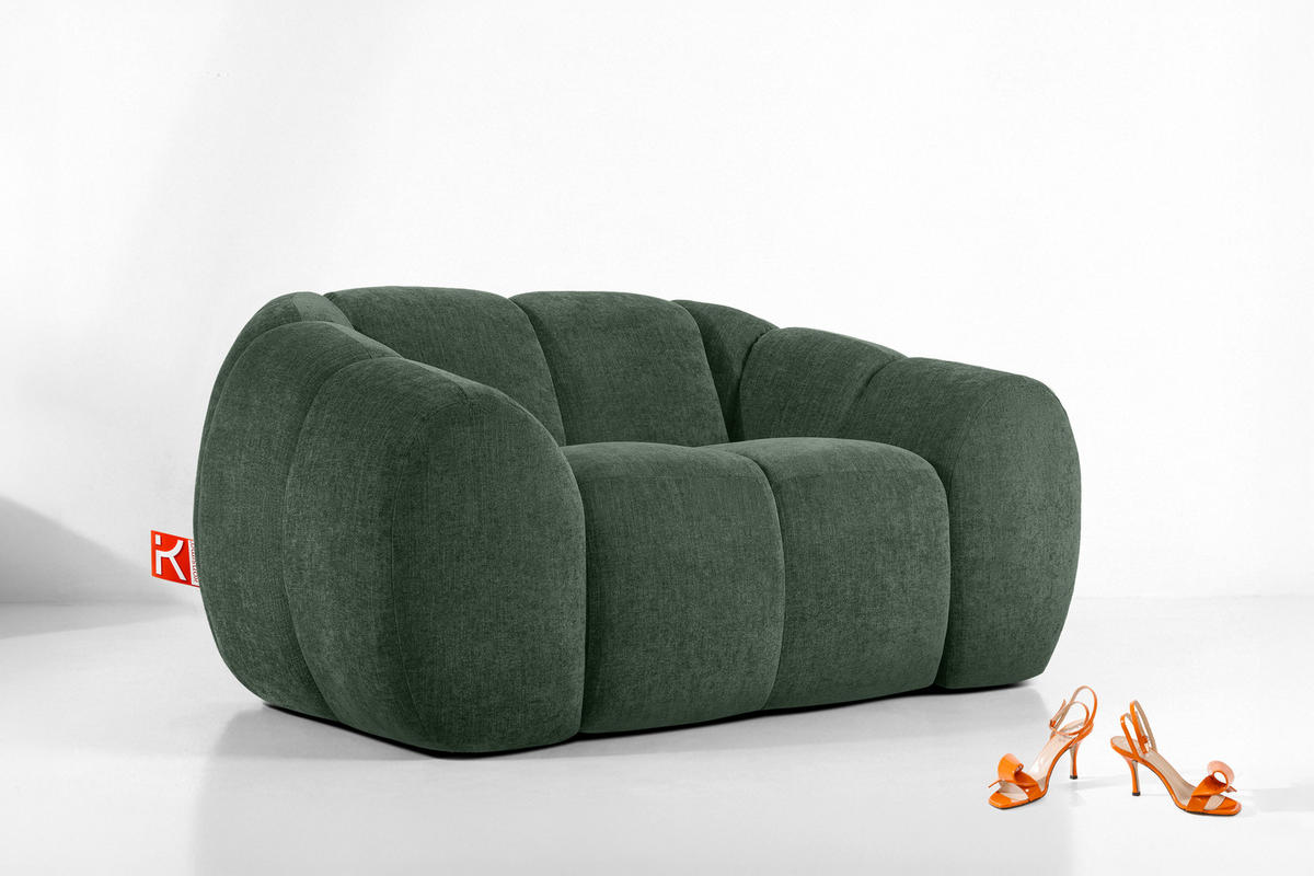 SESSEL FLAVA, Dunkelgrün - Dunkelgrün, Holz/Holzwerkstoff (160/76/100cm) - KONSIMO®