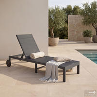 GARTENLIEGE - Aluminium / Textilene - Verstellbar - Anthrazit, Textil/Metall (65/30/195cm) - home24