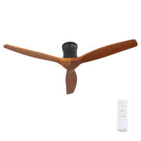 DECKENVENTILATOR 52Zoll Ohne Licht Massivholz Flügel DC Motor Timer - Schwarz, Kunststoff (132.08/132.08/28.5cm) - CASIVA