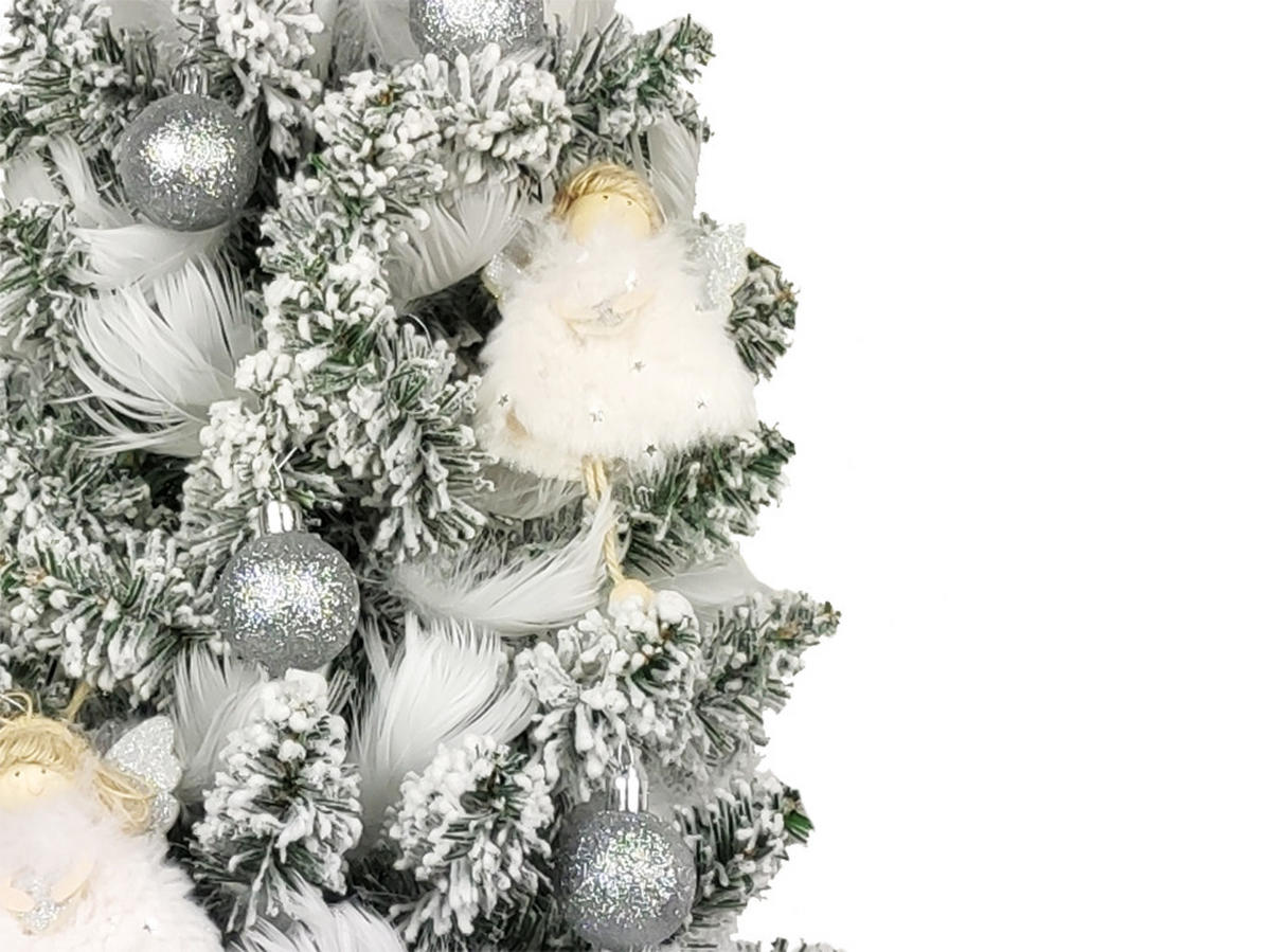 WEIHNACHTSORNAMENTE 12er-Set Ornamente silber mit Glitzer 4 cm - Silberfarben, Kunststoff (4/4/4cm) - LAALU