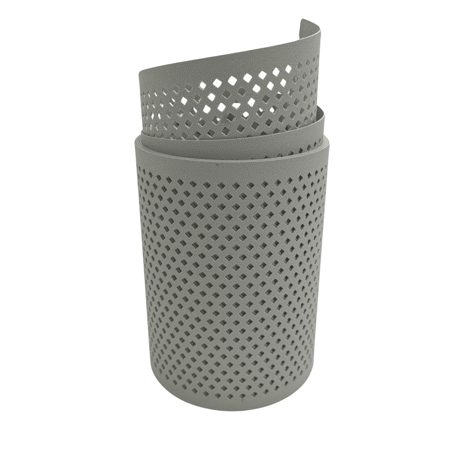 SICHTSCHUTZSTREIFEN Premium Gelocht Diamant-Muster für Doppelstabmatten Steingrau 2,55 m - Graubraun, Kunststoff (255/19cm) - ZAUN|ZU