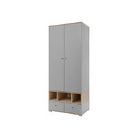 KLEIDERSCHRANK Oro OR01 - Schwarz/Naturfarben, Holzwerkstoff/Kunststoff (50/195/80cm) - MIRJAN24