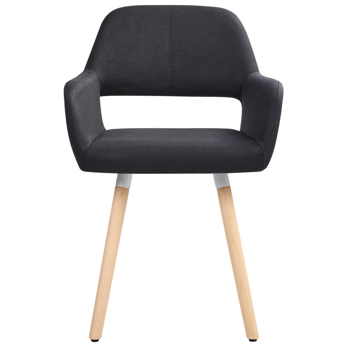 ESSZIMMERSTUHL 2er-Set Polsterbezug Schwarz Chicago - Schwarz, Holz/Textil (56/80/56cm) - Beliani