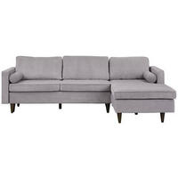 ECKSOFA Grau Cord  - Eichefarben/Grau, MODERN, Holz/Textil (261/178cm) - Livetastic