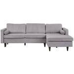 ECKSOFA in Cord Grau  - Eichefarben/Grau, MODERN, Holz/Textil (261/178cm) - Carryhome